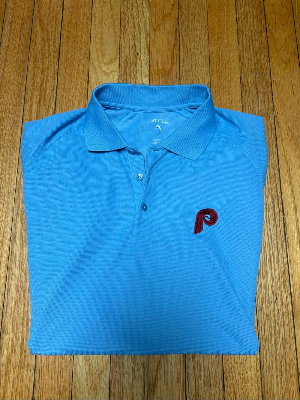 Antigua Light Blue Polo with Red 'P' Chest Logo